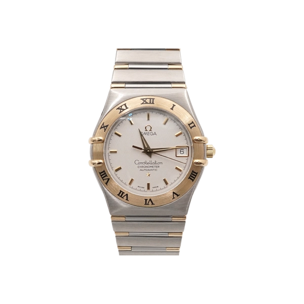 Omega(오메가) 1302.30.00 18K옐로우골드콤비 컨스텔레이션(컨스틸레이션) 하프바 35.5MM 오토매틱 남성 시계aa64363