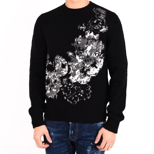 알렉산더맥퀸 남성 프린팅 울 니트 438566 Q1RNQ 1053 M,L,XL
